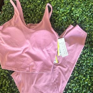 all in motion Pink Seamless Crop Bra & High-Waist Leggings Set